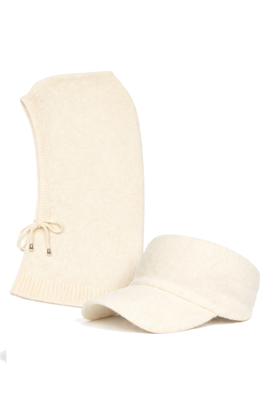 CAGOUL + CASQUETTE MAGLIA, 35 %ANGORA 65 %VI, MADE IN PRC             - WHITE